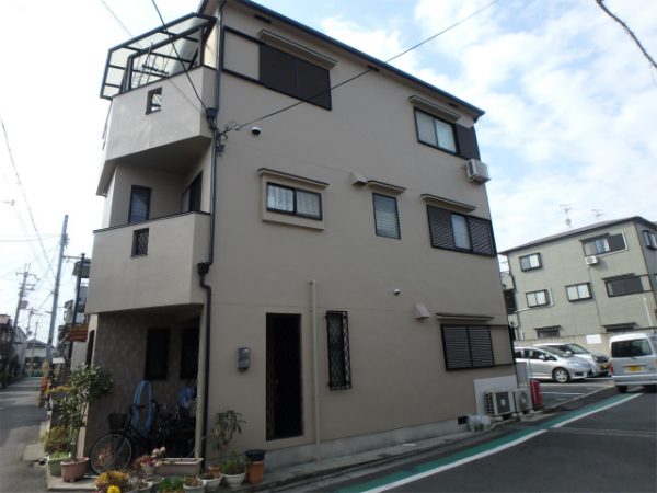 藤井寺市の外壁塗装完成の家