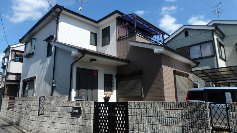 藤井寺市の塗装工事完成の家