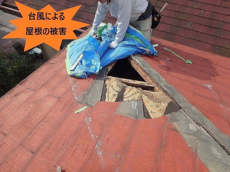 台風による屋根の被害