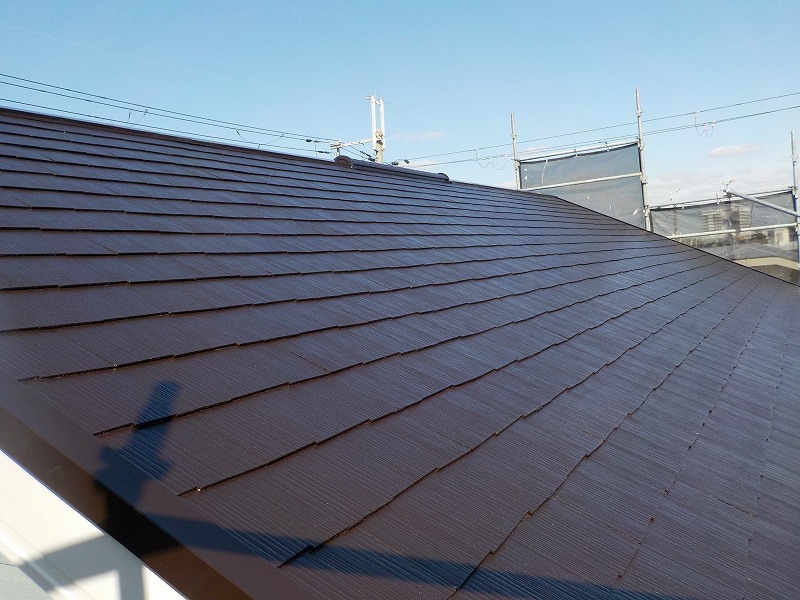 羽曳野市の屋根塗装後のスレート屋根