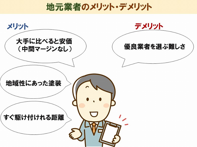 外壁塗装を地元業者に依頼するメリットデメリット