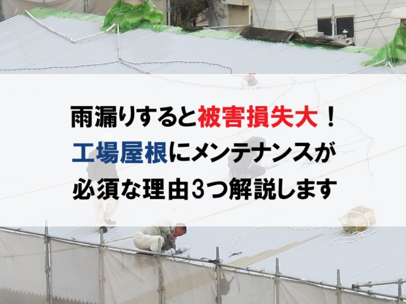工場屋根にメンテナンスをしないと雨漏りなどの原因に
