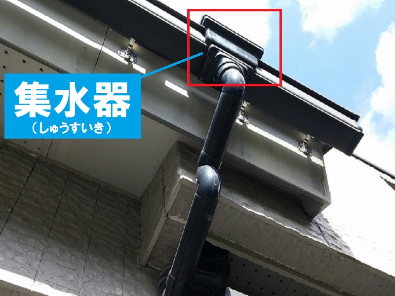 家の部位名称　雨樋の集水器