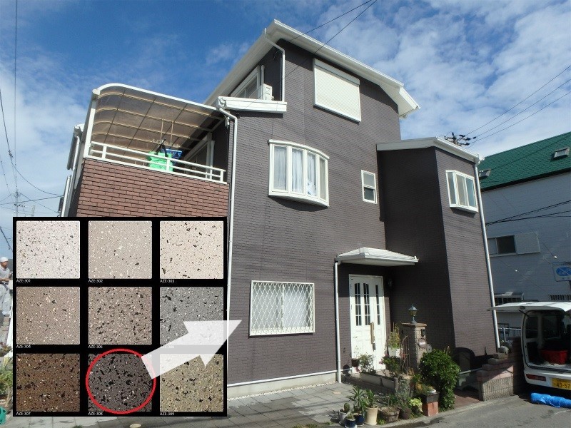 【堺市北区】多彩吹付けでサイディング外壁をおしゃれに　色見本
