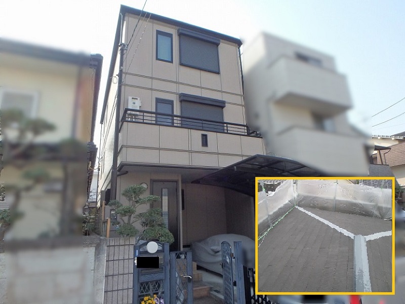 藤井寺市トヨタホーム遮熱塗料でのスレート屋根塗装で雨漏り防止