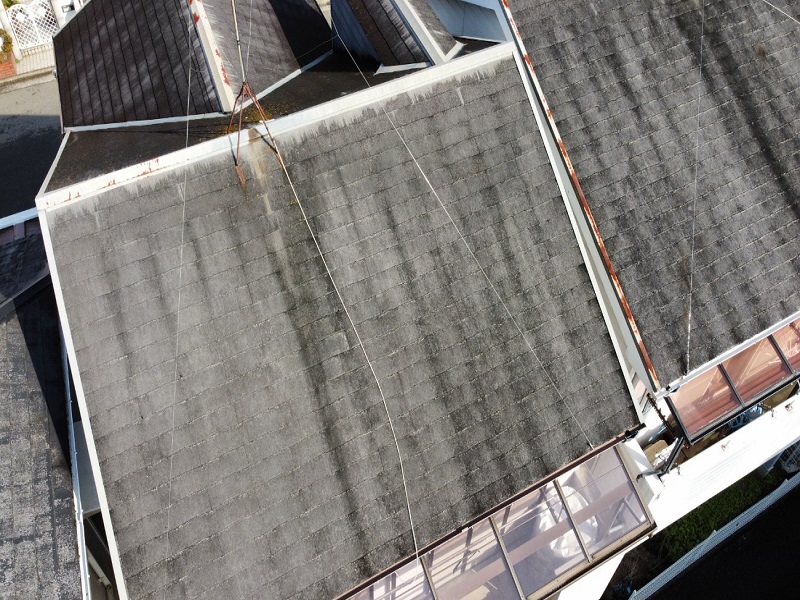 河内長野市にてスレート瓦を屋根塗装で補修（総額約46万円）補修が必要な劣化症状