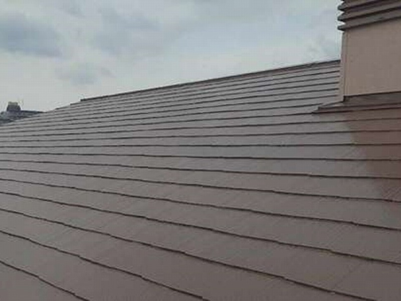 遮熱フッ素塗料にて屋根塗装を実施したスレート屋根