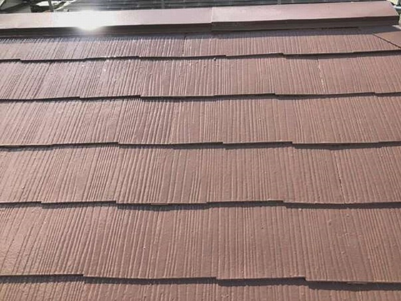 フッ素塗料によるスレート瓦の屋根塗装完了
