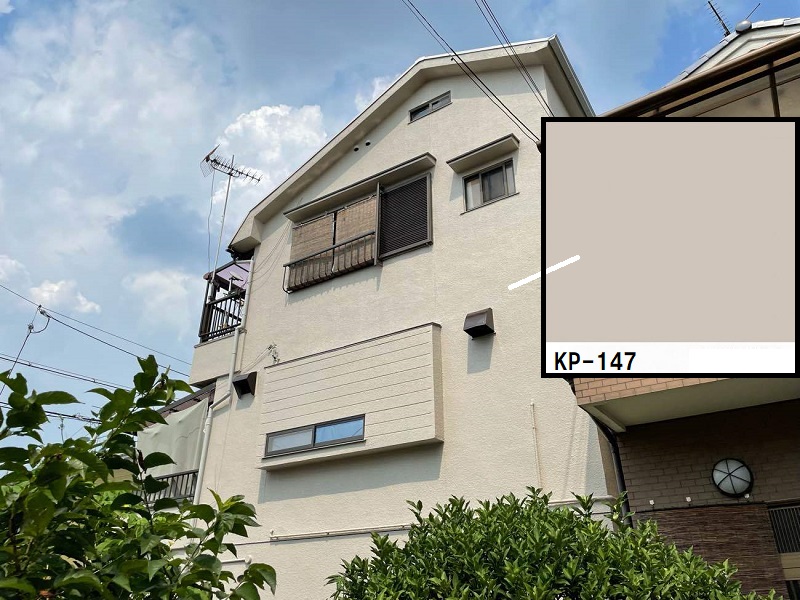堺市にて外壁塗装で外壁の汚れを綺麗に一新！（総額約81万円）アフターKP-147を使用