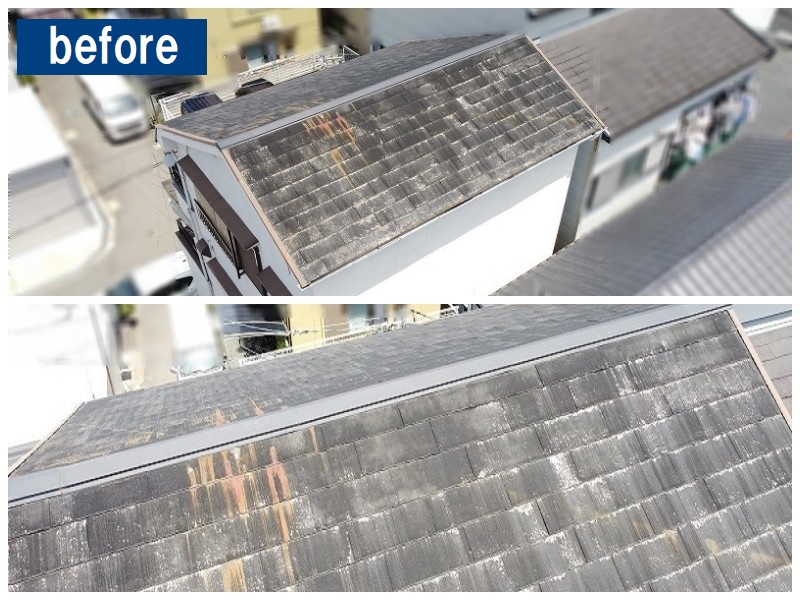 堺市の一戸建てにて屋根塗装を実施（遮熱塗料で夏に備える）塗装前