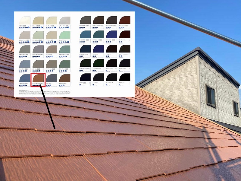 大阪市平野区にて夏に人気の屋根塗装（遮熱塗装で暑さ対策を実施）使用色は人気色サンタンオレンジ