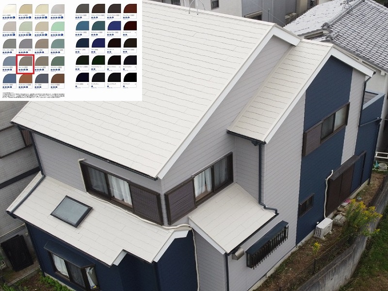 大阪狭山市にて屋根リフォームをしました（遮熱塗料を使用）アレスクール2液SIグレージュを使用