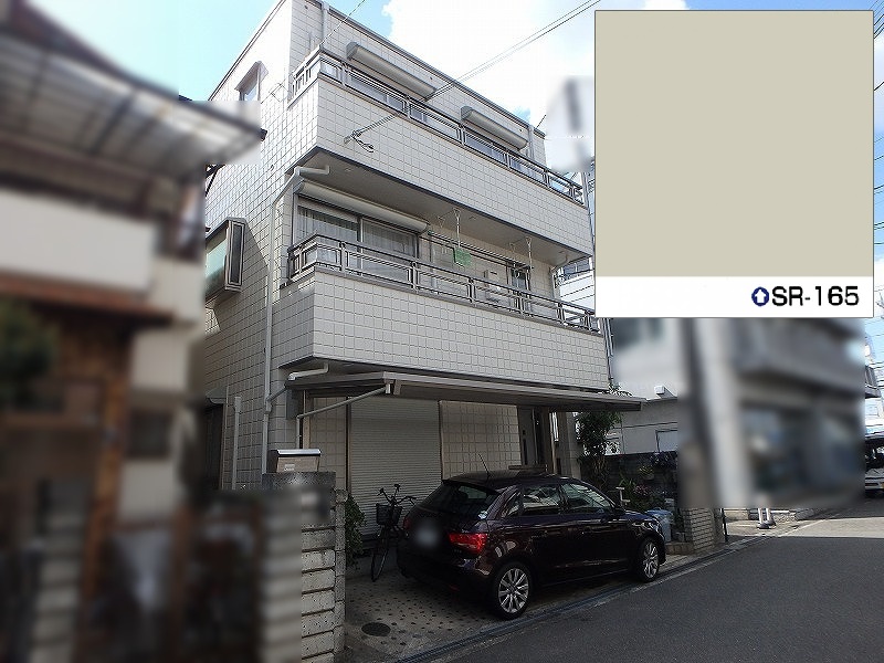 堺市にて外壁塗装と屋上塗り替えを実施した事例（費用約120万円）SR-165