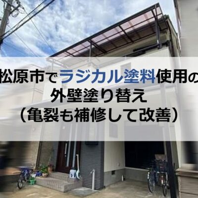 松原市でラジカル塗料使用の外壁塗り替え（亀裂も補修して改善）