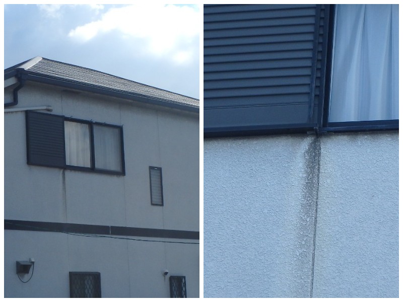 藤井寺市にて5社目の塗装会社の見積もりで工事が決定しました 外壁の雨垂れや汚れ