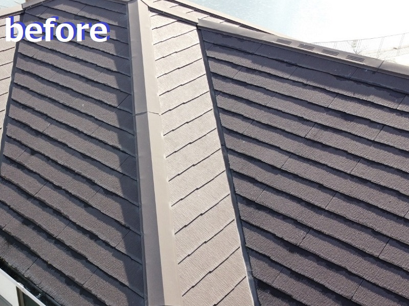 和泉市にて遮熱塗料アレスクールで屋根の塗り替えを実施されました施工前