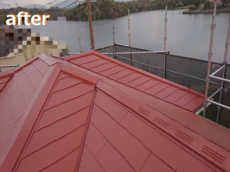 和泉市にて遮熱塗料アレスクールで屋根の塗り替えを実施されました 施工後