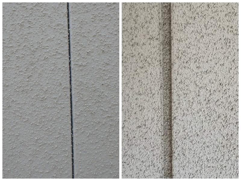 和泉市にて築18年のお宅で外壁工事のお見積りに伺いました コーキングの劣化