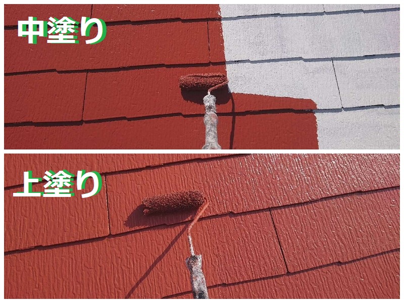 和泉市にて遮熱塗料アレスクールで屋根の塗り替えを実施されました アレスクール2液SIで中塗りと上塗り