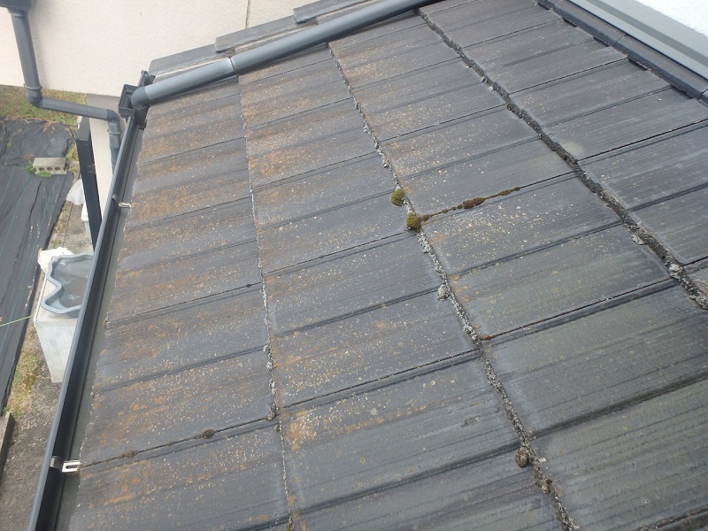 河内長野市にてスレート屋根の屋根塗装をしました 費用は約21万円 コケ苔