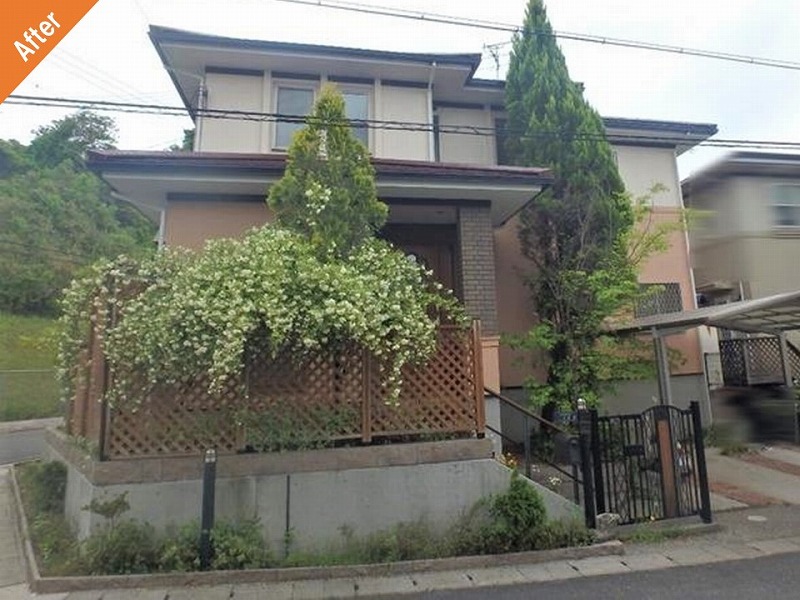富田林市の外壁塗装後の三井ホーム施工住宅の正面