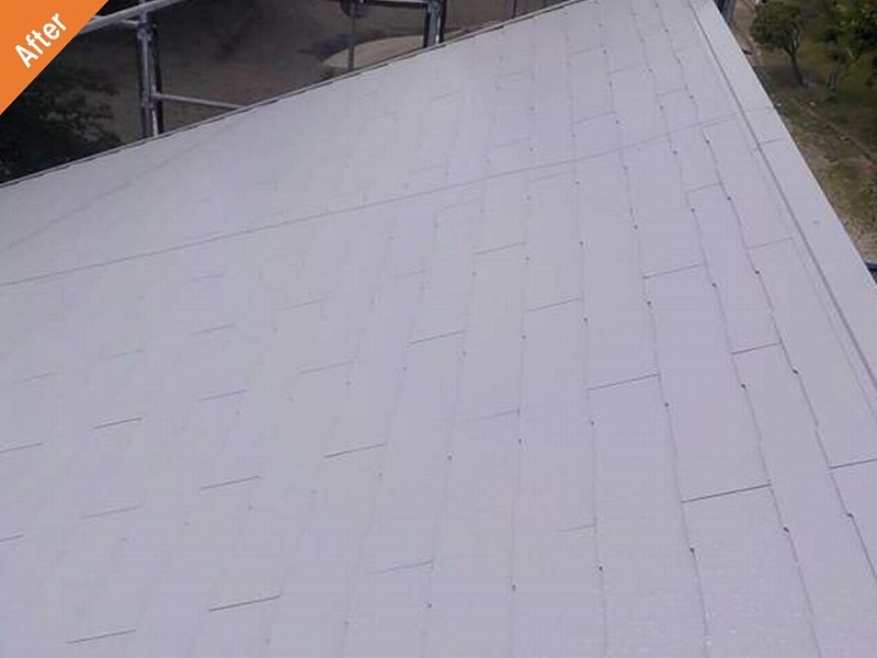 松原市の屋根塗装後の防水性が復活したスレート瓦