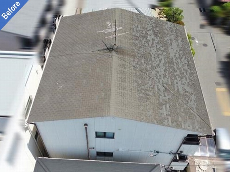 堺市北区の外壁塗装前のマンション屋根