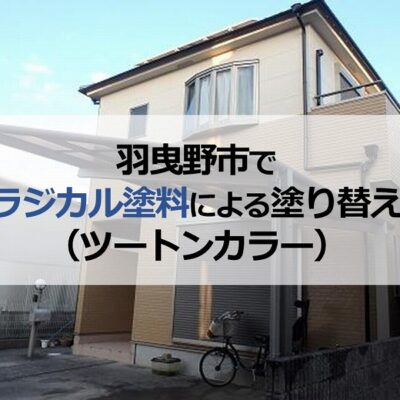 羽曳野市でラジカル塗料による塗り替え（ツートンカラー）