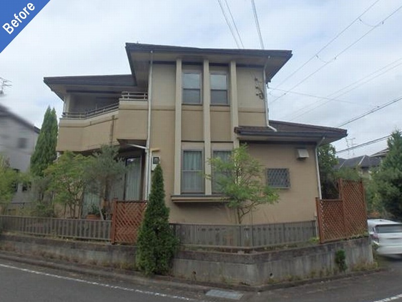 富田林市の外壁塗装前の三井ホーム施工住宅の裏面