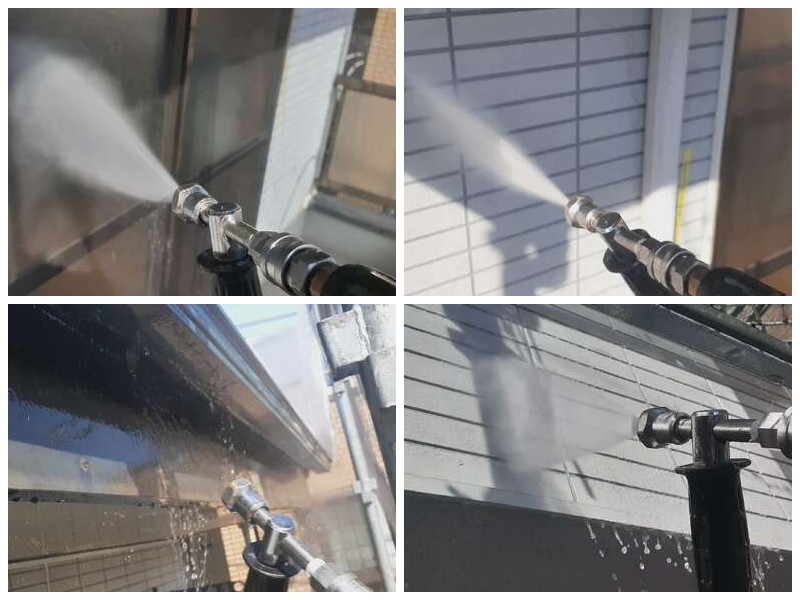 大阪市にてシーリング工事と外壁塗装で雨漏り予防を実施しました 業務用高圧洗浄機で洗浄