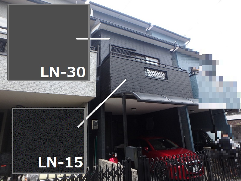 松原市にてサイディングの外壁補修をしました（費用は約90万円）使用色はLN-30とLN-15