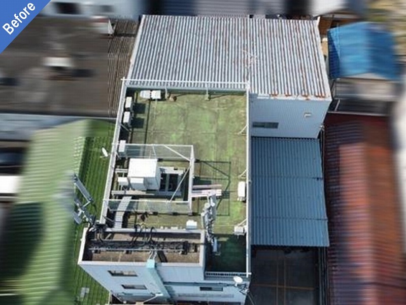 堺市の社屋兼工場の遮熱塗装前の折板屋根