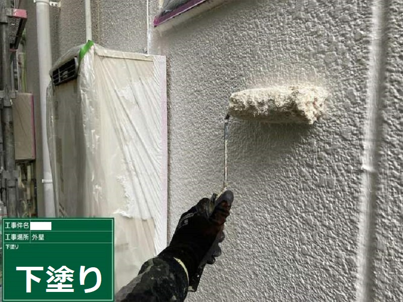 大阪市此花区にてALCの外壁塗装を実施しました（費用約77万円）クオリティマルチサーフで下塗り