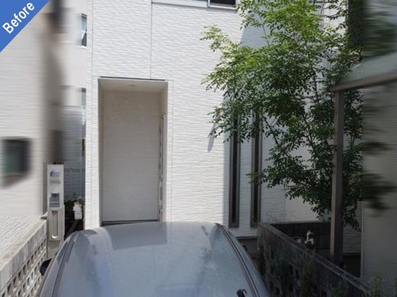 藤井寺市の外壁塗装前のサイディング外壁の戸建て正面