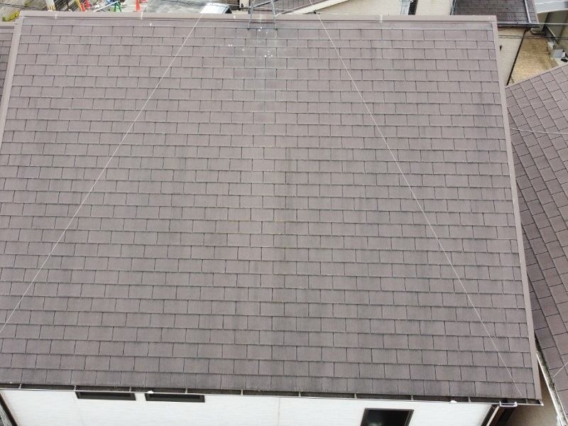 羽曳野市にてスレートの屋根塗装を実施しました（遮熱塗料を使用）施工前