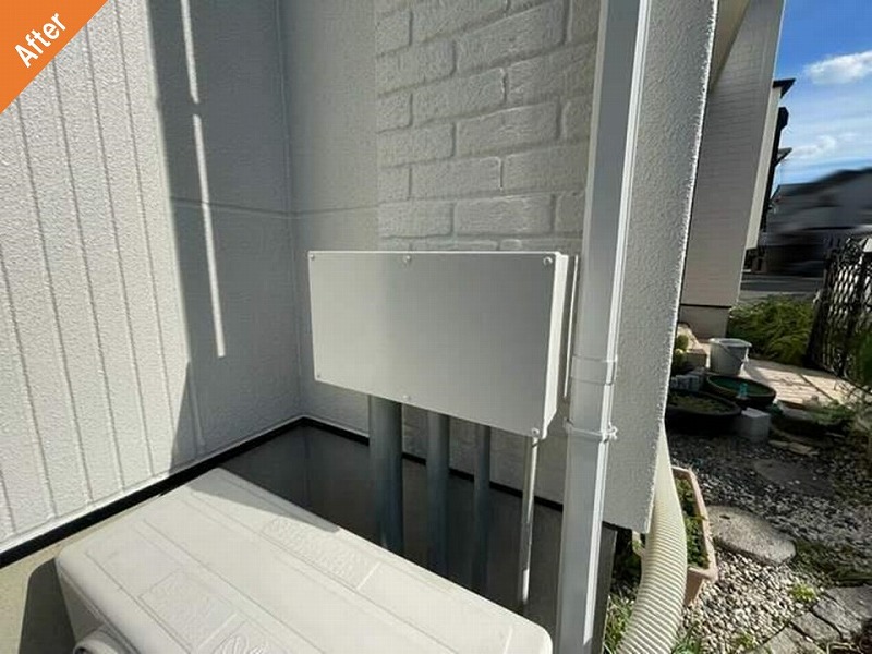 外壁塗装後の室外機周辺