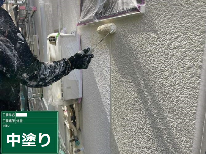 大阪市此花区にてALCの外壁塗装を実施しました（費用約77万円）セラベースS2で中塗り