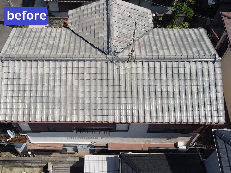 羽曳野市 屋根修理の値段は約155万円（葺き替えでの屋根修理）施工前