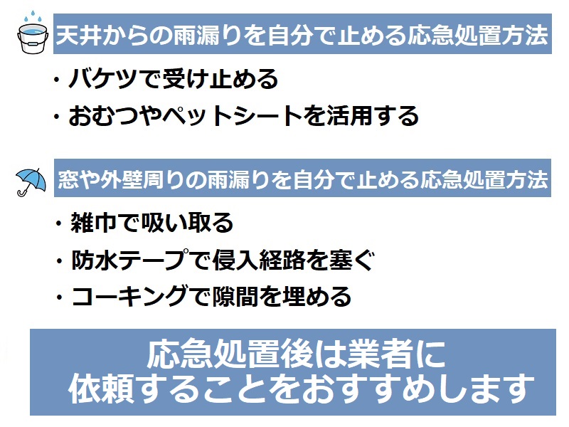 今すぐ止めたい！家にあるものでできる雨漏り応急処置の方法をご紹介 