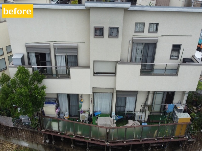 河内長野市にて外壁の住宅リフォームで防水性を向上させた事例 施工前