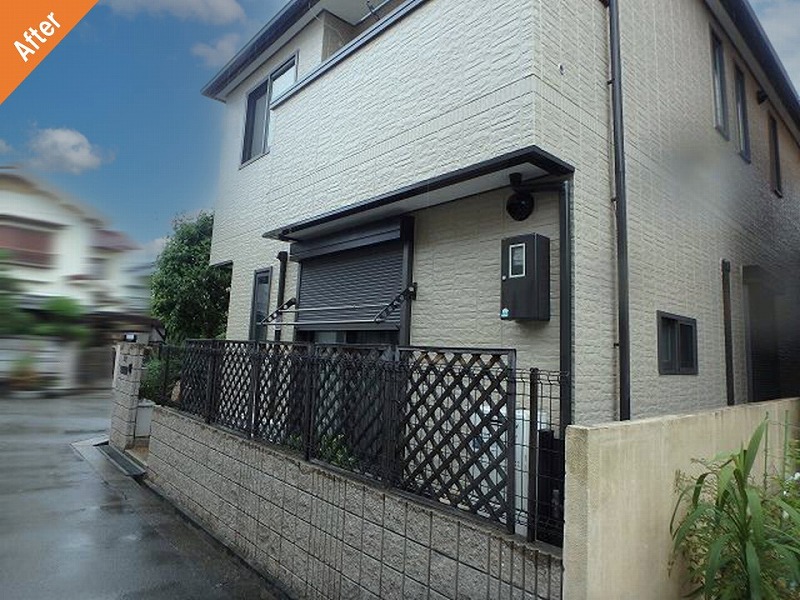 八尾市の外壁塗り替え後の戸建て住宅