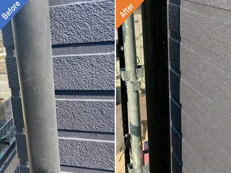 樋の塗装前後の比較