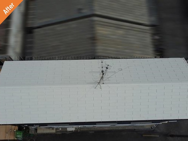 遮熱塗料で屋根塗装後のスレート瓦