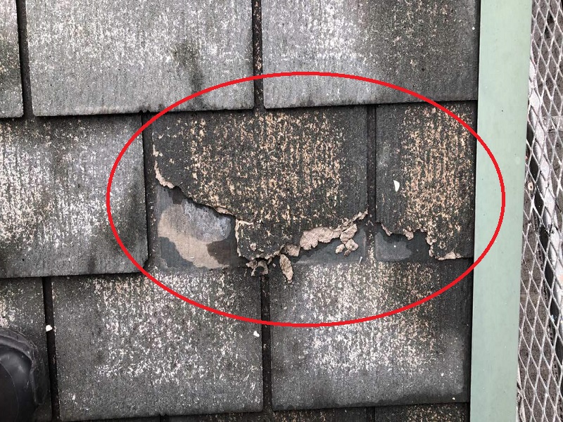 羽曳野市のスレート瓦にて屋根塗装と補修をさせて頂きました スレート瓦の欠け