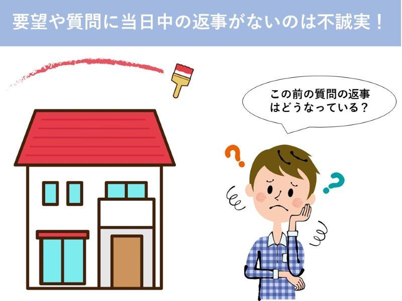 要望や質問に当日中の返事がないのは不誠実！