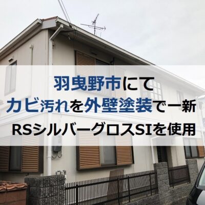 羽曳野市にてカビ汚れを外壁塗装で一新！RSシルバーグロスSIを使用