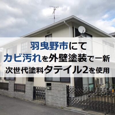 羽曳野市にてカビ汚れを外壁塗装で一新！次世代塗料タテイル2を使用