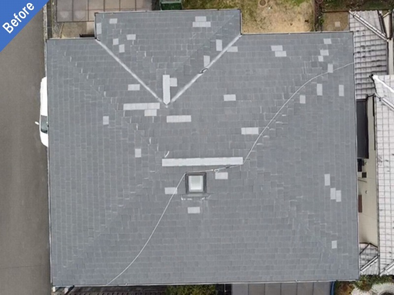 積水ハウスの屋根塗装前のセメント瓦