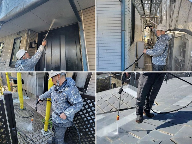 建物全体の高圧洗浄工事