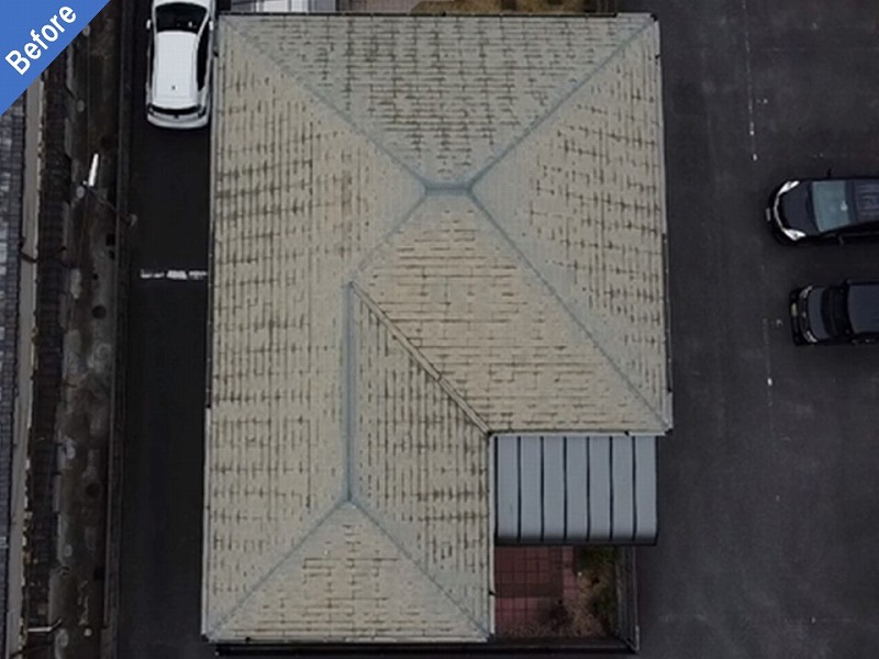 塗装工事前の旭化成ヘーベルハウスの屋根
